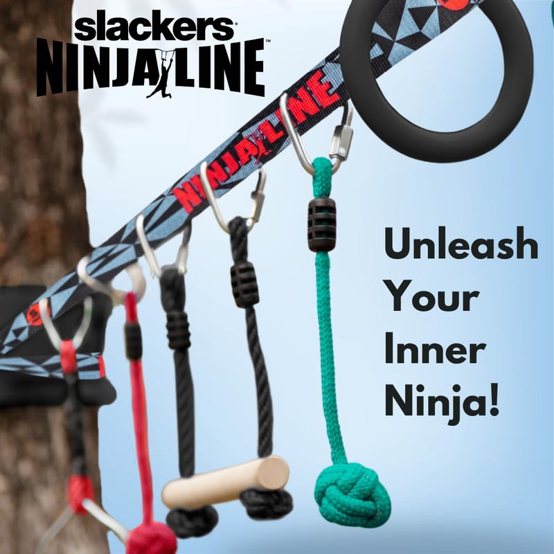 Slackers Ninjaline  36 Intro Kit  Includes 7 Hanging Attachments  Best Outdoor Ninja Warrior Training Equipment For Kids  Build Your Very Own Backyard Obstacle Course  Rated Ages 5 - Image 3