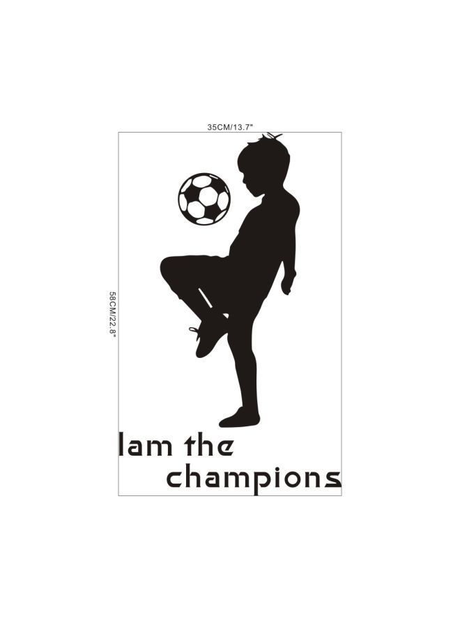 NIBEMINENT Qiangtie Football Boy Wall Sticker Black 35x58centimeter - Image 3