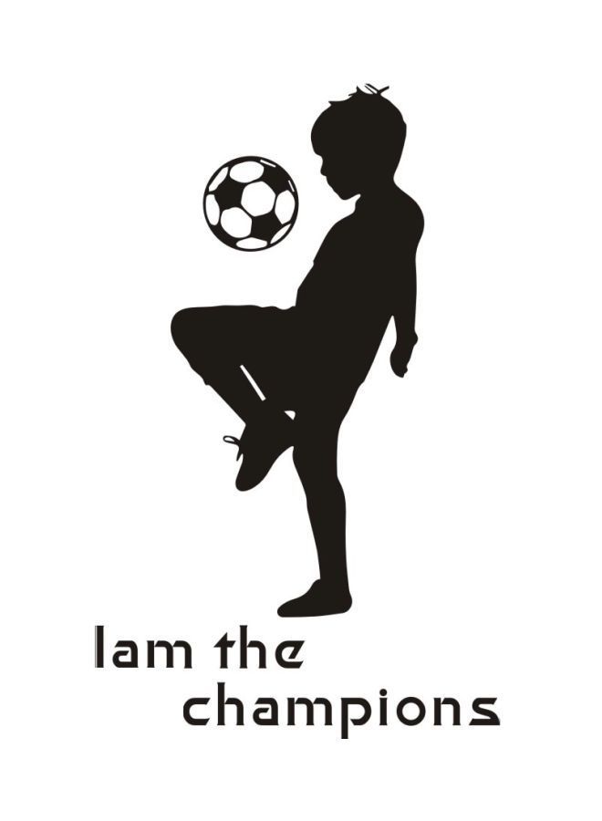 NIBEMINENT Qiangtie Football Boy Wall Sticker Black 35x58centimeter - Image 1