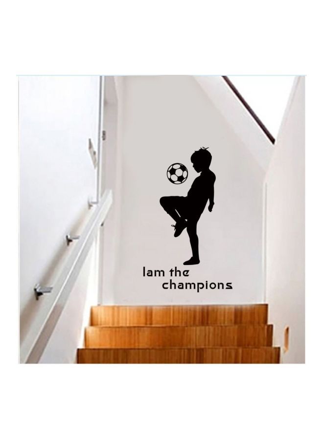 NIBEMINENT Qiangtie Football Boy Wall Sticker Black 35x58centimeter - Image 2