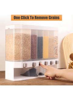 CLOUDHOME CLOUDHOME WallMounted Dry Food Dispenser 6Grid Cereal Dispensers Kitchen Food Storage Container Grain For KitchenHome  - Image 2