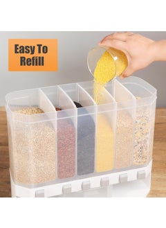 CLOUDHOME CLOUDHOME WallMounted Dry Food Dispenser 6Grid Cereal Dispensers Kitchen Food Storage Container Grain For KitchenHome  - Image 4