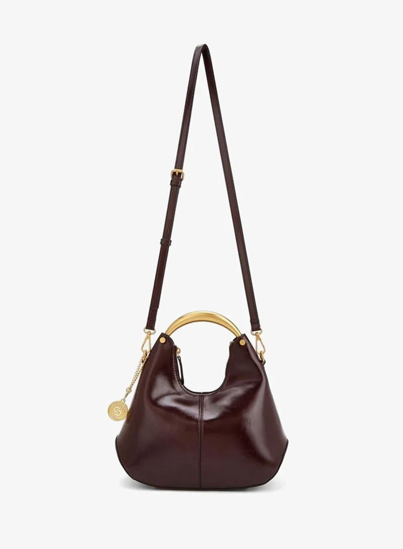 سيليست Solid Hobo Bag With Detachable Shoulder Strap