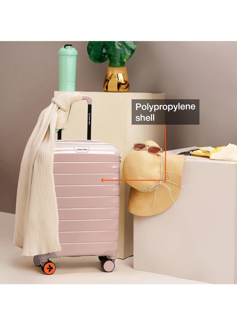 nasher miles Nasher Miles Vienna Hard-Sided Polypropylene Cabin Luggage Peach 20 inch |55 Trolley Bag  - Image 3