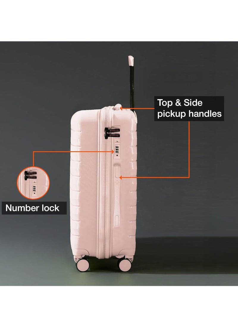 nasher miles Nasher Miles Vienna Hard-Sided Polypropylene Cabin Luggage Peach 20 inch |55 Trolley Bag  - Image 4