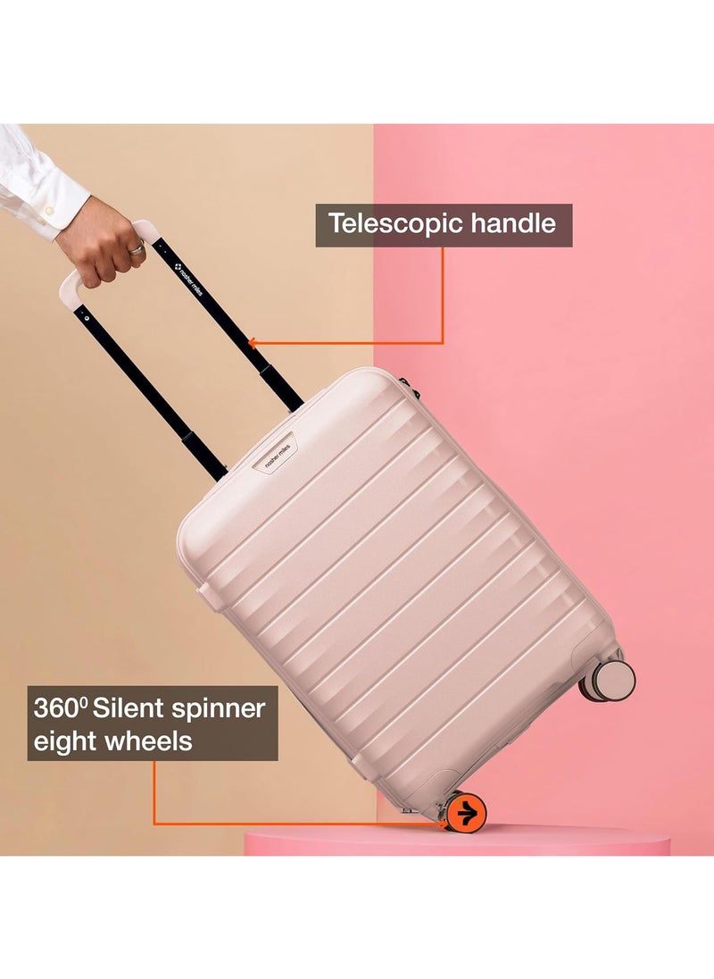 nasher miles Nasher Miles Vienna Hard-Sided Polypropylene Cabin Luggage Peach 20 inch |55 Trolley Bag  - Image 5