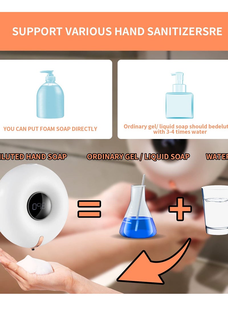 Zikra Automatic Soap Dispenser, Foaming Soap Dispenser Wall Mount Foam Soap Dispenser Touchless Soap Dispenser Smart Electric Wall Auto Foaming Hand Soap Dispenser for Bathroom, Kitchen - Image 2