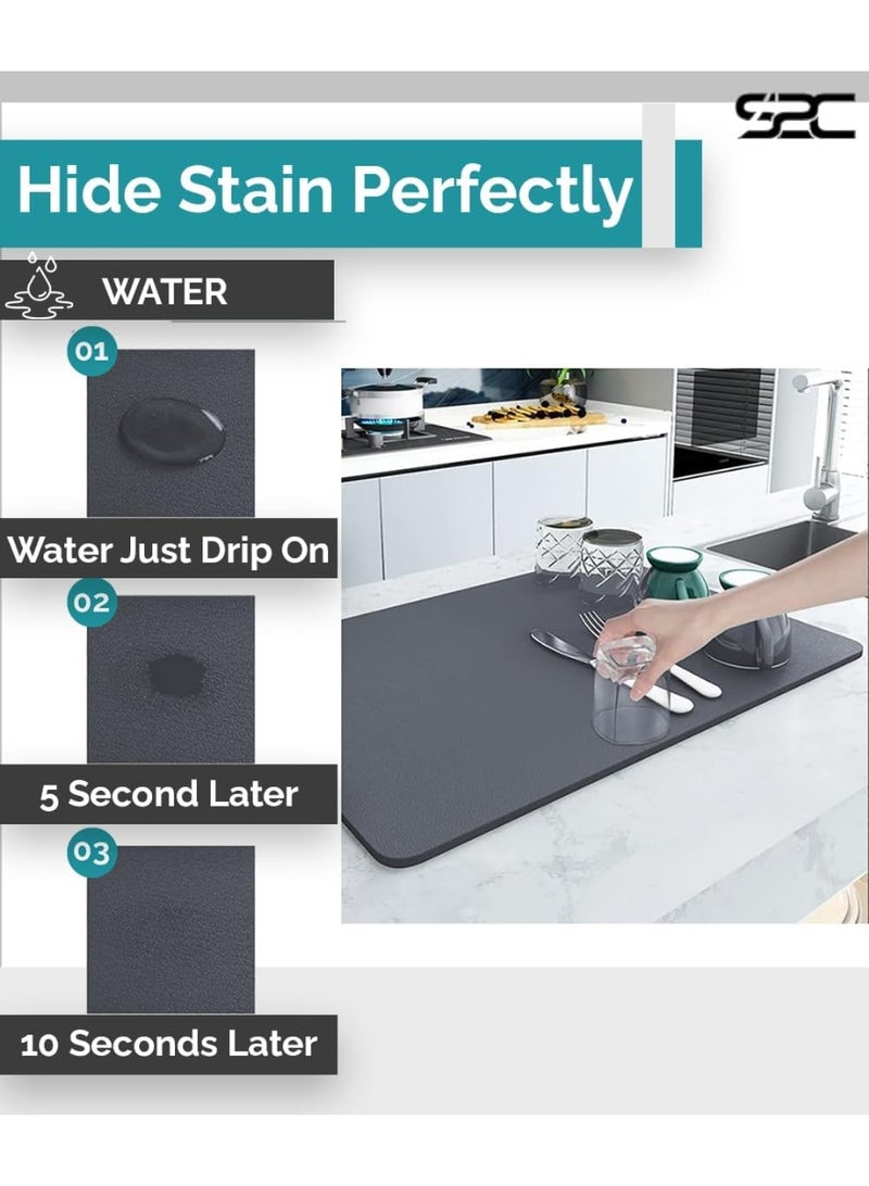S2C Kitchen Mat,Dish Drying Mat,Anti Slip Coffee Mat, 3.5mm Thickness, High Absorbent Mat for Kitchen Counter, Kitchen Mats, Drying Mat Kitchen - Image 5