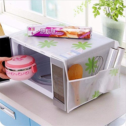 MAX HOME� Microwave Oven Cover with 2 Pouch Dustproof Cloth Cover Microwave Oven Set � 1 Pcs (Assorted Colour and Design) - Image 4