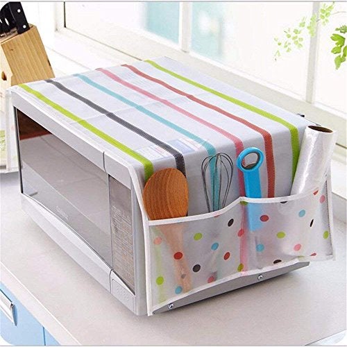 MAX HOME� Microwave Oven Cover with 2 Pouch Dustproof Cloth Cover Microwave Oven Set � 1 Pcs (Assorted Colour and Design) - Image 3