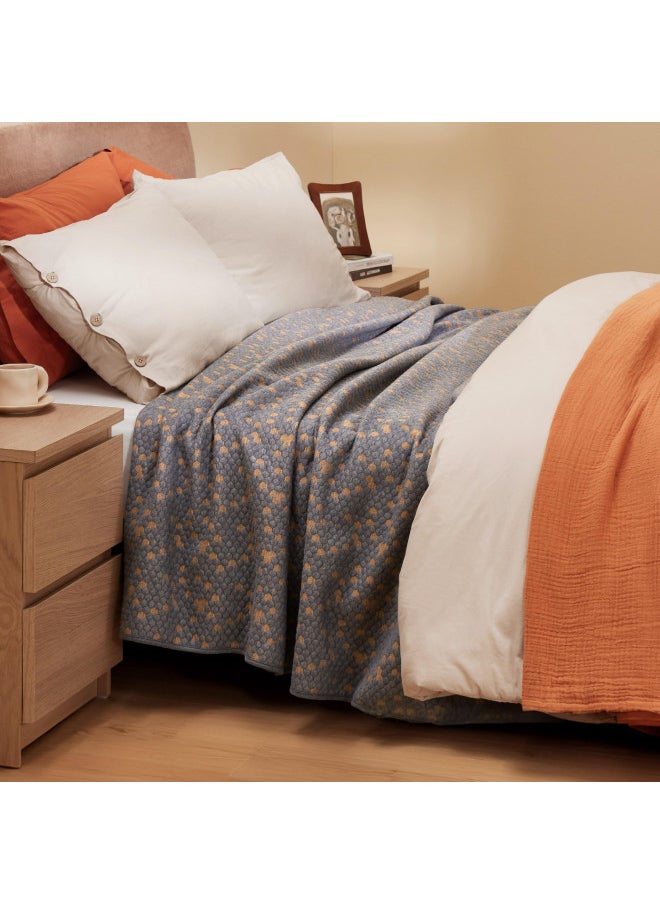 Bedsure - Bedsure Graphene Warm Thick Blanket for Winter, Heavy Temperature Regulating Blanket Textured Thermal Blankets Queen Size for Bed, Cozy Blankets for Women Gifts, Soft Blanket for Men, Grey, 90x90 - Image 1