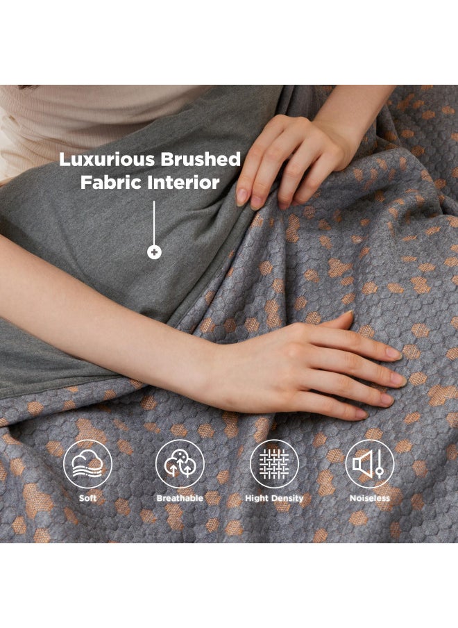 Bedsure - Bedsure Graphene Warm Thick Blanket for Winter, Heavy Temperature Regulating Blanket Textured Thermal Blankets Queen Size for Bed, Cozy Blankets for Women Gifts, Soft Blanket for Men, Grey, 90x90 - Image 1