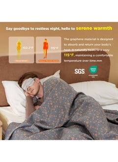 Bedsure Graphene Warm Thick Blanket for Winter, Heavy Temperature Regulating Blanket Textured Thermal Blankets Queen Size for Bed, Cozy Blankets for Women Gifts, Soft Blanket for Men, Grey, 90x90