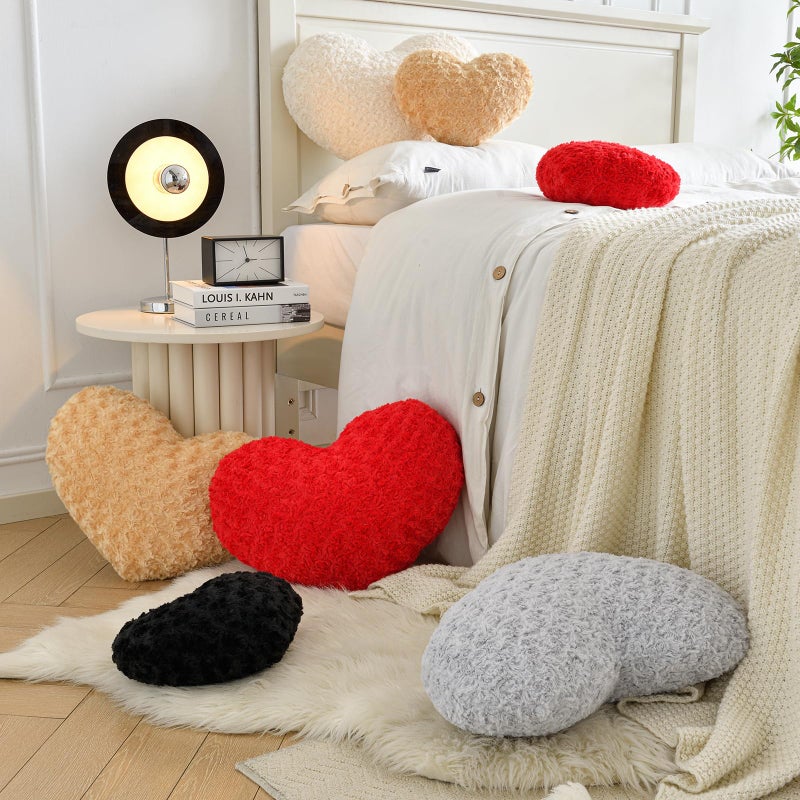 ZCNYCLAM Heart Pillow, Soft Heart Shaped Pillow with Room Decorative Throw Pillows for Bed Couch Chair Sofa, Heart Shaped Cute Throw Pillow Cushion for Bedroom Living Room (Red, Mini 12.9" x 9.8") - Image 5