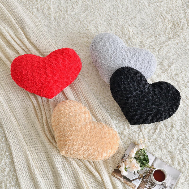 ZCNYCLAM Heart Pillow, Soft Heart Shaped Pillow with Room Decorative Throw Pillows for Bed Couch Chair Sofa, Heart Shaped Cute Throw Pillow Cushion for Bedroom Living Room (Red, Mini 12.9" x 9.8") - Image 3