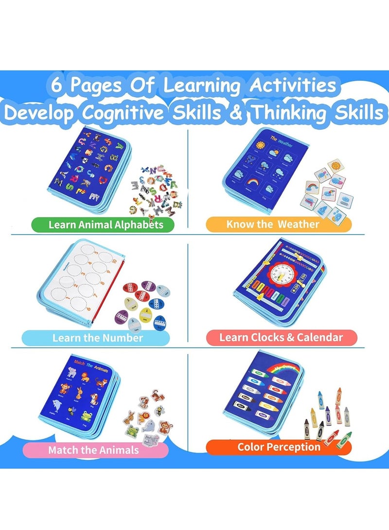 Busy Board Montessori Toy for 1-4 Year Old Toddlers, Sensory Activity Board for Preschool Learning, Educational Learning for Fine Basic Dress Motor Skills,Travel Toys Gift for Boys Girls - Image 3