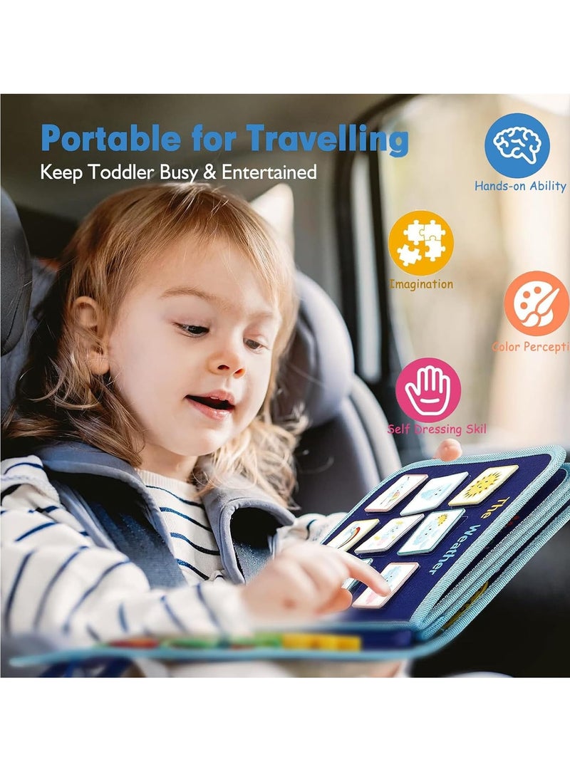 Busy Board Montessori Toy for 1-4 Year Old Toddlers, Sensory Activity Board for Preschool Learning, Educational Learning for Fine Basic Dress Motor Skills,Travel Toys Gift for Boys Girls - Image 5