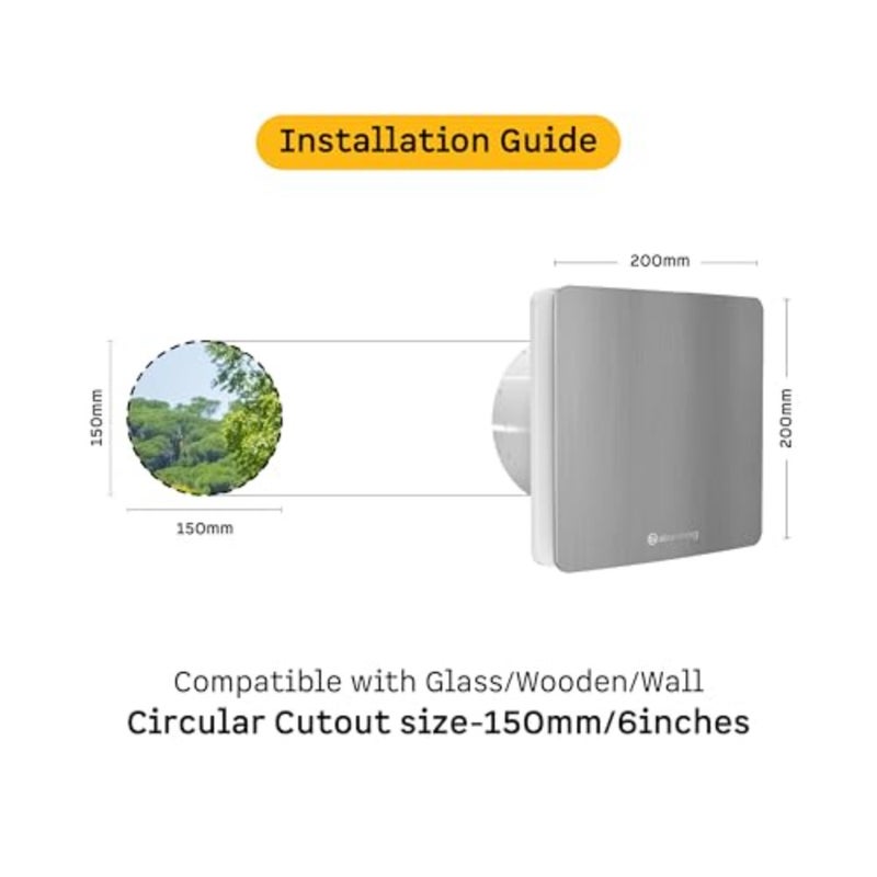 Studio Exhaust 150mm Suitable for Bathroom, Kitchen BLDC Motor Easy to Clean 1+1 Year Warranty Brushed Steel - Image 5