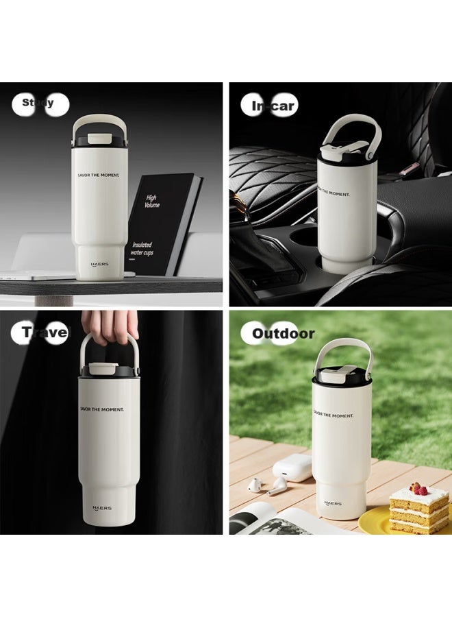 Haers Insulated Tumbler 316 Stainless Steel Large Capacity Car Travel Cold Straw Water Bottle Outdoor Camping Portable - Image 4