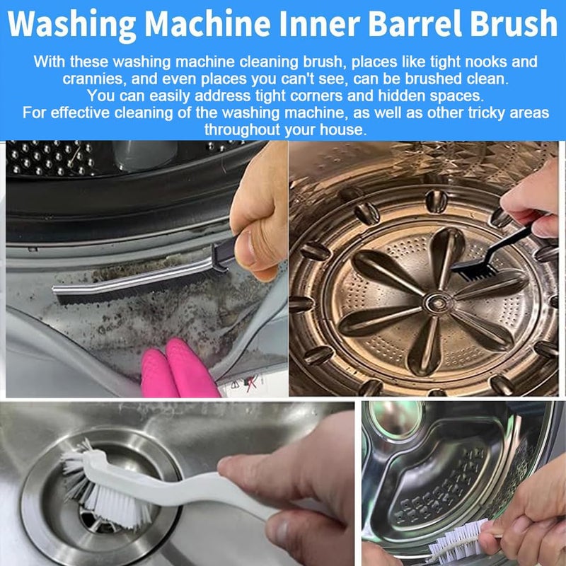 Washing Dryer Machine Rubber Seal Cleaning Brush Kits, Front Load Washer Cleaner Tools-1 PC Drum Slot Clean Brush & 5 PCS Crevice Cleaning Brushes for Bathroom, Shower & Kitchen Sink Household - Image 3