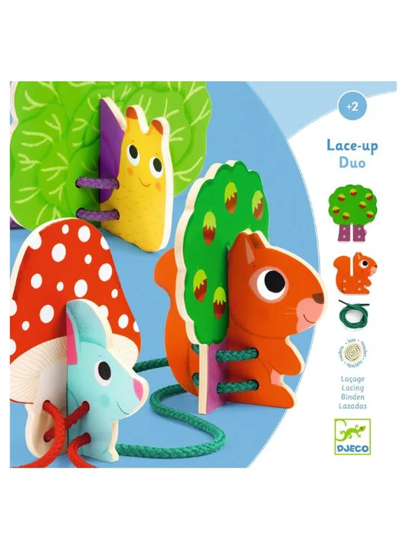 دجيكو Lace-up Duo Wooden Figures Game