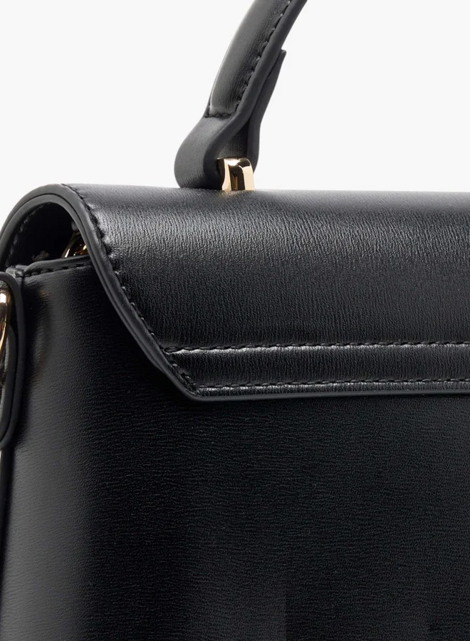 Paprika Solid Crossbody Bag with Detachable Strap and Flap Closure