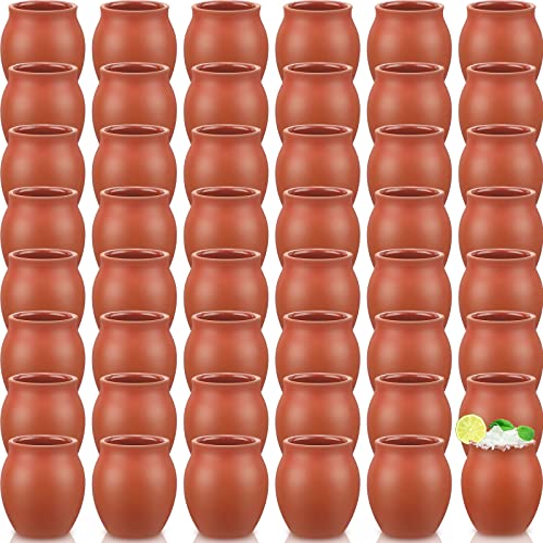 Gejoy 48 Pcs Cantaritos de Barro 3oz Mini Mexican Clay Shot Glasses for Tequila, Margaritas, Mojitos Handmade Pottery Cups for Taco Tuesday Fiesta Bar Party Decor(48 Pcs) - Image 5