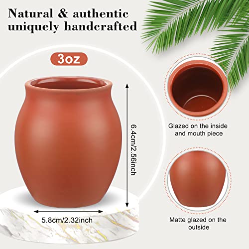 Gejoy 48 Pcs Cantaritos de Barro 3oz Mini Mexican Clay Shot Glasses for Tequila, Margaritas, Mojitos Handmade Pottery Cups for Taco Tuesday Fiesta Bar Party Decor(48 Pcs) - Image 2