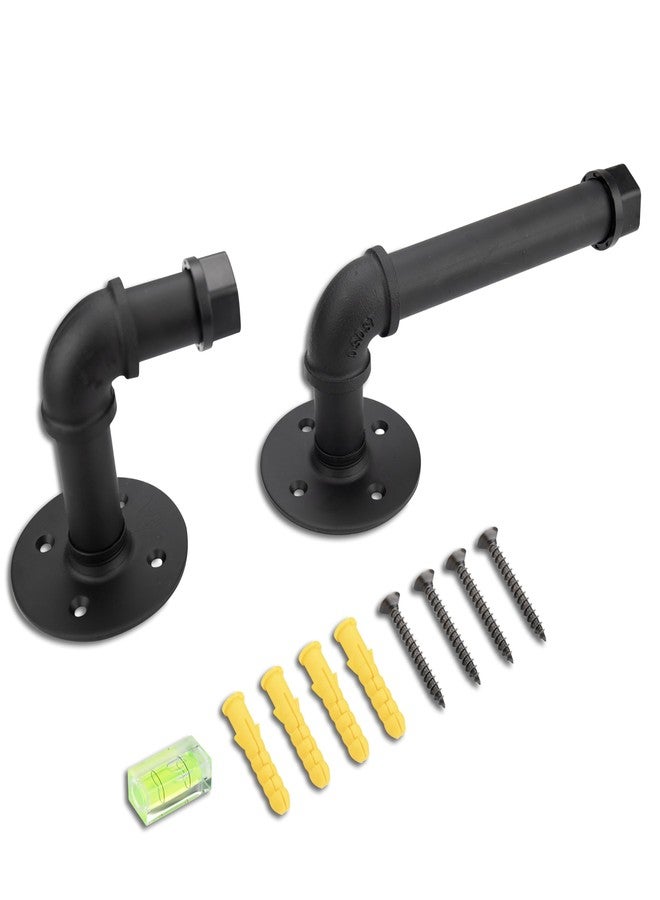 UNI-DRAIN 18in Industrial Pipe Bathroom Hardware 5 pcs in One Set Wall Mounted Bathroom Accessories Kit for Hand Towel Bar, Toilet Paper Holder, 3 pcs Robe Towel Hooks, Matte Black - Image 4