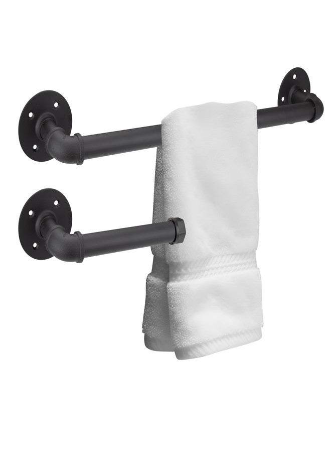UNI-DRAIN 18in Industrial Pipe Bathroom Hardware 5 pcs in One Set Wall Mounted Bathroom Accessories Kit for Hand Towel Bar, Toilet Paper Holder, 3 pcs Robe Towel Hooks, Matte Black - Image 5