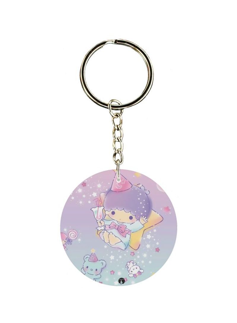 Cartoon Printed Double Sided Keychain