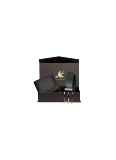 HORNBULL HORNBULL Mens Gift Combo Black Wallet and Belt | RFID Wallet Gift Combo for Men | Wallet for Men BW104118 (Black Wallet+Black Belt)  - Image 1