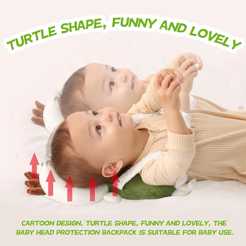 Pucmaoci Baby Toddler Head Protector, Baby Head Protection Backpack, Adjustable, Lightweight and Breathable, Turtle - Image 2