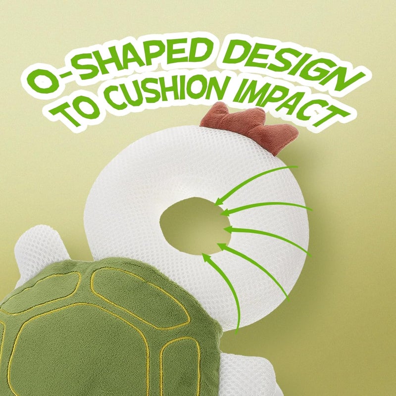 Pucmaoci Baby Toddler Head Protector, Baby Head Protection Backpack, Adjustable, Lightweight and Breathable, Turtle - Image 5