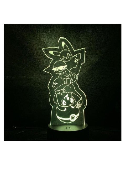 3D Illusion Go Pokemon Night Light 16 Color Change Decor Lamp Desk Table Night Light Lamp for Kids Children 16 Color Changing with Remote Starters