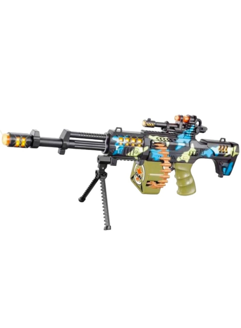 Toy Box Electric Authentic Design Gun With Sound Flash Vibration Light Super Sniper Rifle Military Toy Gun  - Image 1