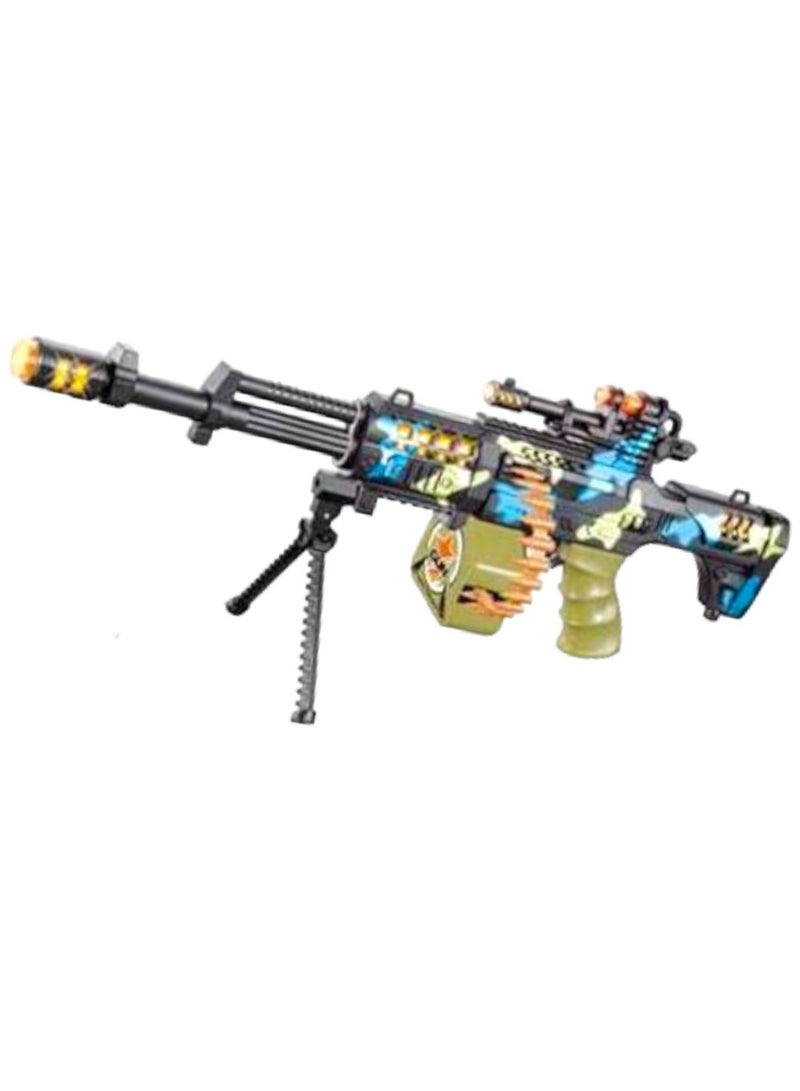 Toy Box Electric Authentic Design Gun With Sound Flash Vibration Light Super Sniper Rifle Military Toy Gun  - Image 2