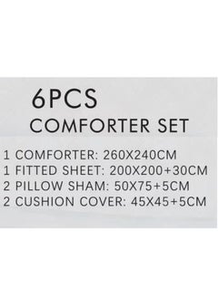 SMART HOME Embroidered two-sided quilt set, two-sided mattress, consisting of 6 pieces, quilt with 6-piece filling, 100% microfiber, quilt size 240 x 260 cm  - Image 3