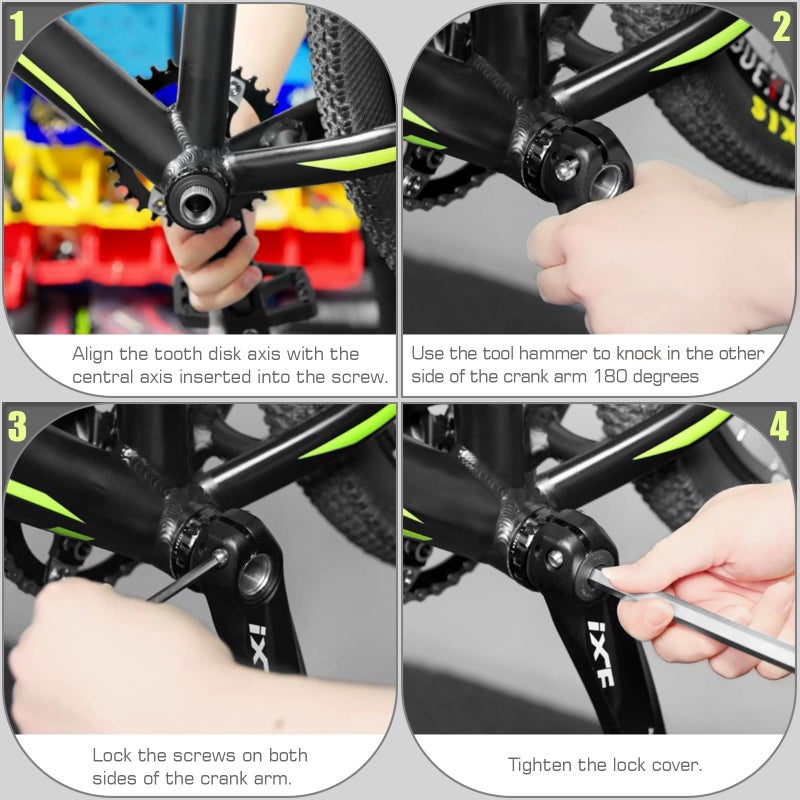 BUCKLOS IXF 104 BCD 30-52T Mountain Bike Crankset -Hollow Integrated MTB 170mm Crank Set- Aluminum Alloy Bike Crankset with Narrow Wide Tooth Chainring Bottom Bracket Bolts (Black/Red) - Image 5