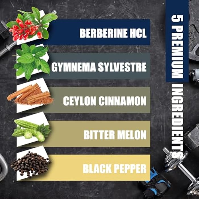 BMVINVOL 5-in-1 Berberine Supplement with Ceylon Cinnamon, Gymnema Sylvestre, Bitter Melon & Black Pepper - Supports Immune Function, Cardiovascular Heart (60 Count) - Image 4