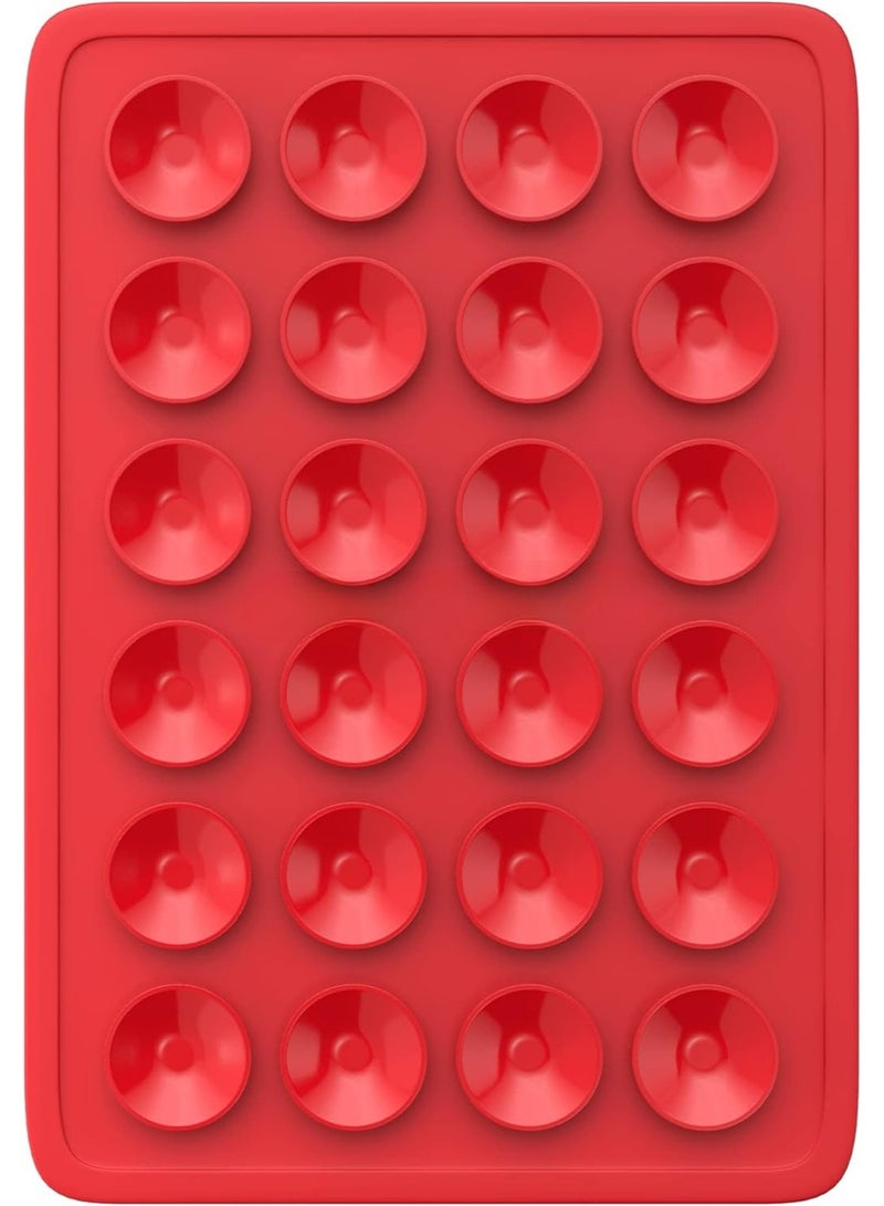 Suction Phone Case Mount, Sillicon Adhesive Phone Accessory for iPhone and Android, Hands-Free Fidget Toy Mirror Shower Phone Holder, Tiktok Videos and Selfies (Red) - Image 3