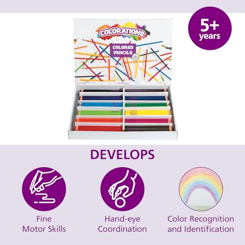 Colorations Color Pencils, Set of 240, Pre-sharpened, 12 Colors, Thick Core, Hexagonal, Harvested Wood, Classroom Supplies - Image 3