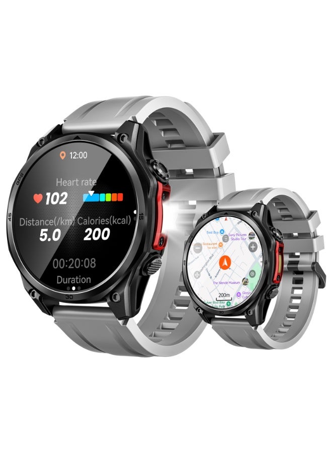 DOOGEE Anywise W1 Pro ساعة ذكية للرجال والنساء، مزودة بنظام GPS ثنائي التردد مع خرائط تعمل دون اتصال بالإنترنت، متوافقة مع أنظمة Android وiOS، مقاومة للماء حتى 5ATM، شاشة AMOLED مقاس 1.43 بوصة، أكثر من 170 وضعًا رياضيًا، بطارية تدوم 12 يومًا، 3 أحزمة