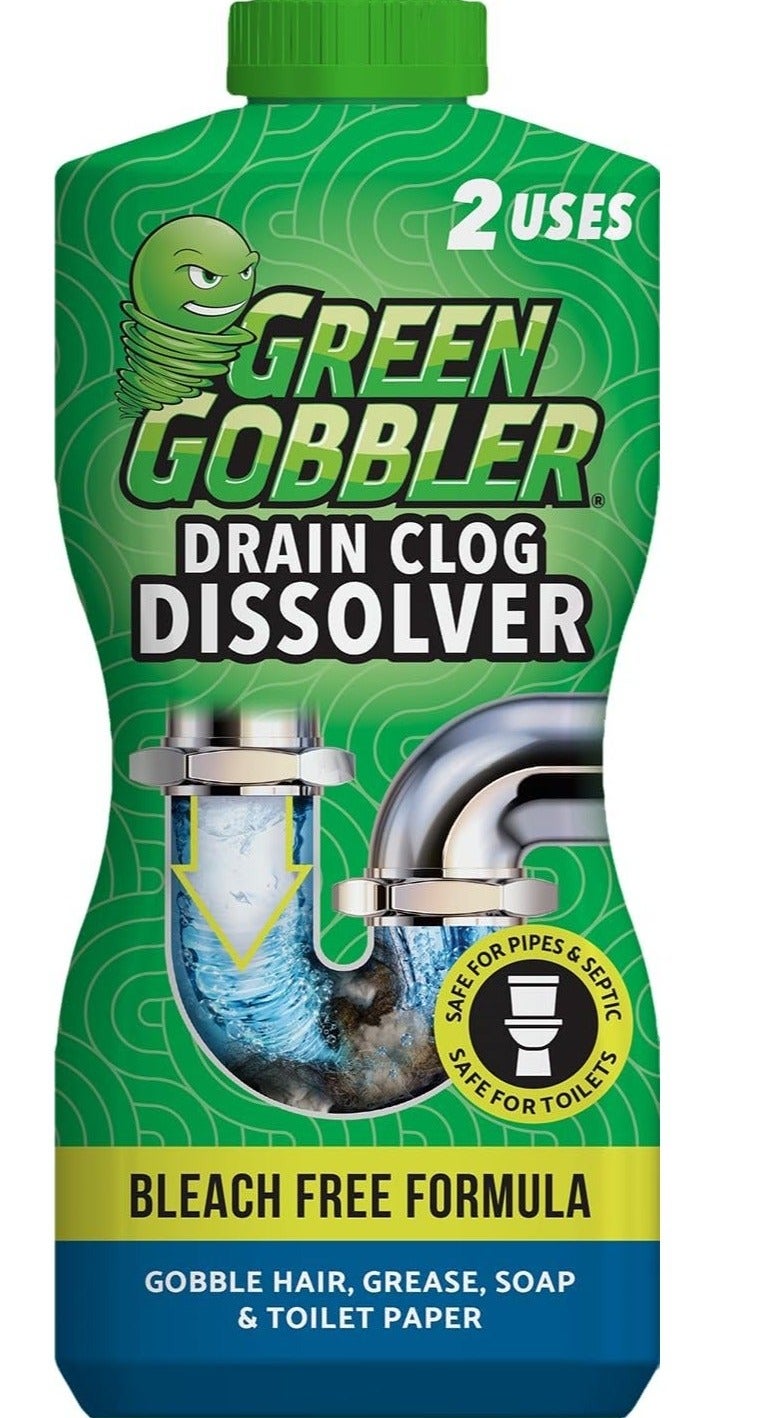 Green Gobbler Drain Clog Dissolver – 31 oz Drain Opener & Cleaner for Sink, Toilet, Shower & Tub – Powerful Toilet Clog Remover, Fast-Acting, Safe for Pipes - Image 1