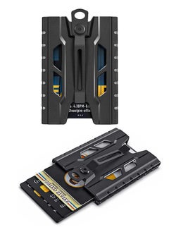 SYOSI SYOSI Badge Holder Wallet, Vertical ID Card Holder with Lanyard & Metal Clip for Credit Cards, Clear ID Window, 4Cards Capacity, Built-in Elastic Clip, Black  - Image 1