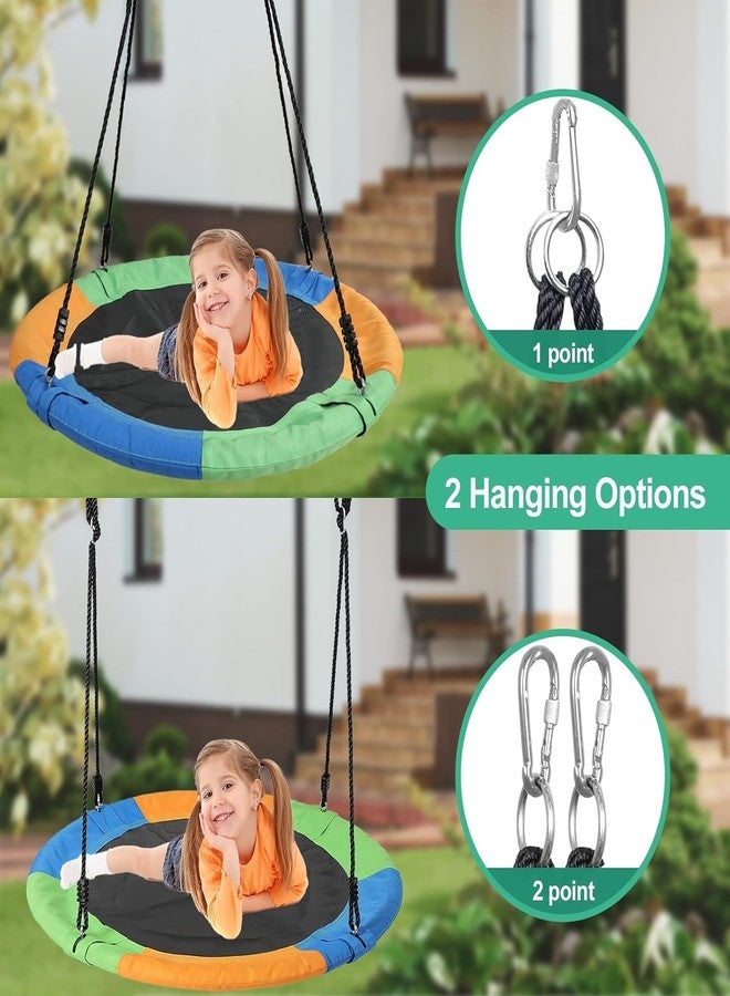 Olpad 24" Saucer Tree Swing for Kids Round 2 Person Flying Swing Seat for Kids & Adults 750 Lbs Capacity Waterproof Adjustable Hanging Ropes for Backyard, Outdoor and Indoor - Image 3