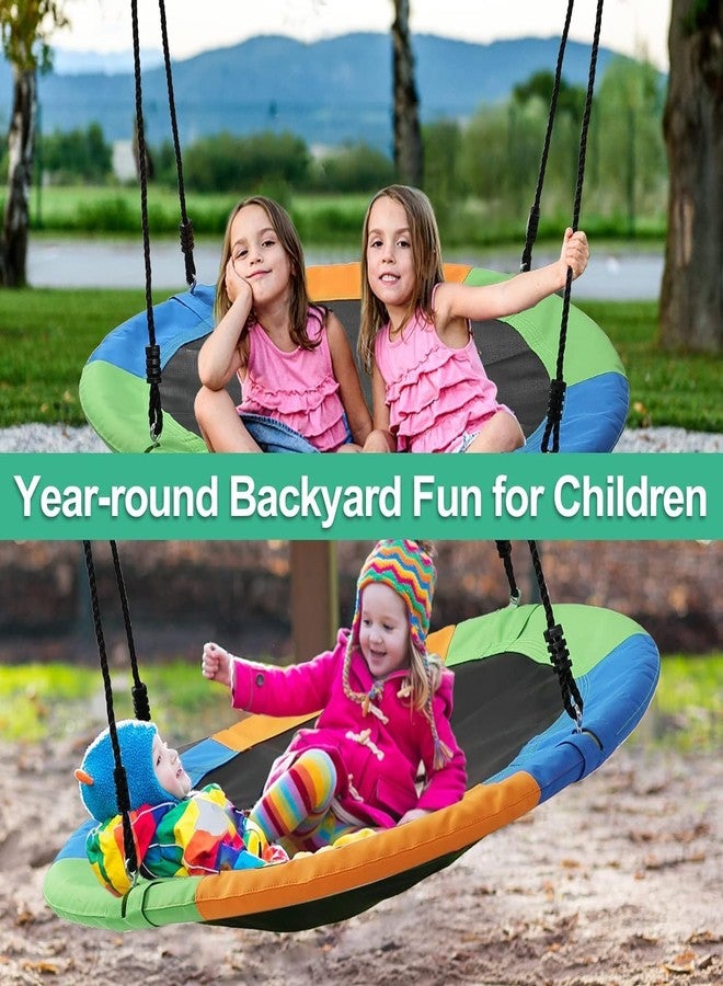 Olpad 24" Saucer Tree Swing for Kids Round 2 Person Flying Swing Seat for Kids & Adults 750 Lbs Capacity Waterproof Adjustable Hanging Ropes for Backyard, Outdoor and Indoor - Image 4