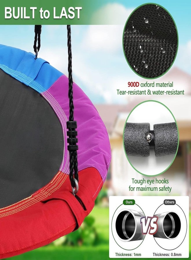 Olpad 24" Saucer Tree Swing for Kids Round 2 Person Flying Swing Seat for Kids & Adults 750 Lbs Capacity Waterproof Adjustable Hanging Ropes for Backyard, Outdoor and Indoor - Image 5