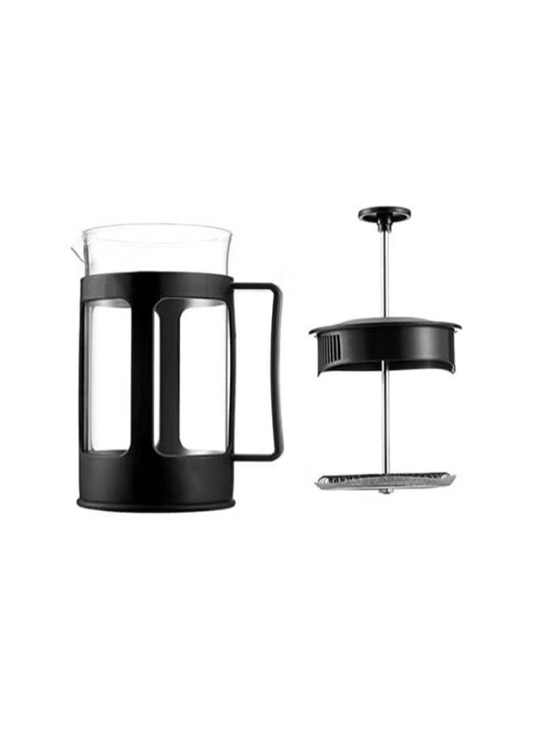 Coffee French Press Coffee Maker Machine Coffee Pot Premium High Borosilicate Glass Carafe 304 Grade Stainless Steel Durable Plastic Frame 1-2 Cup 300ml - Image 2