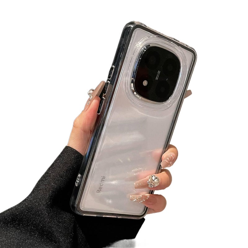 غطاء واقي لـ باللون أسود Redmi Note 14 مع حماية من السقوط وتبديد الحرارة مع مقاوم للصدمات مع تغطية كاملة للسفر للمكتب خفيف الحمل - Image 1